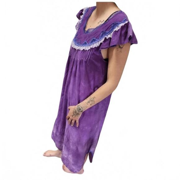 VTG Barbizon Purple Hand Dyed Cotton Slip Nightgown - Picture 6 of 8